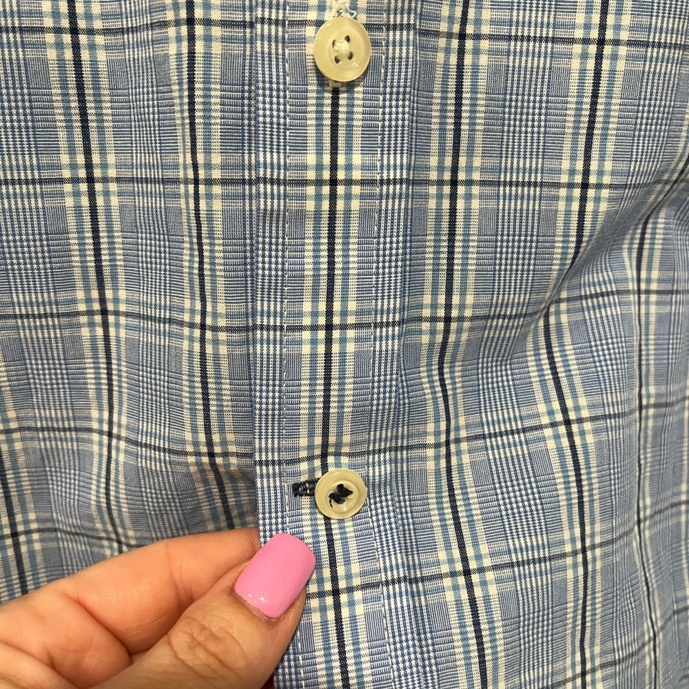 Men’s IZOD Blue Plaid Button Down Shirt Size Large VGC! - Picture 11 of 12